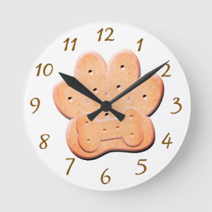 Reloj Redondo Mediano Huella de bizcocho y arte óseo