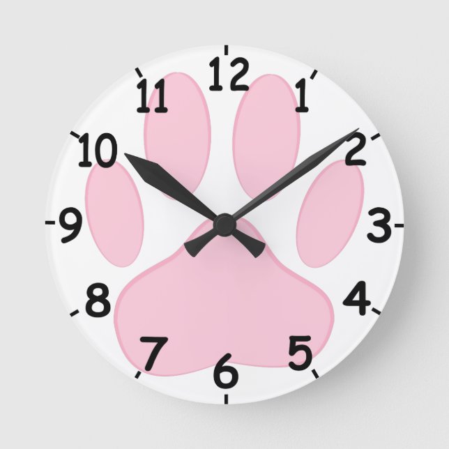 Reloj Redondo Mediano Huella rosa (Anverso)