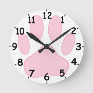 Reloj Redondo Mediano Huella rosa
