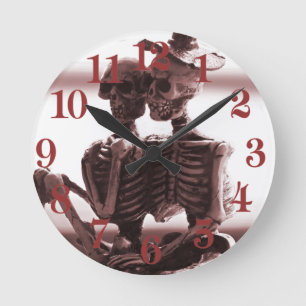 Reloj Redondo Mediano Huesos en amor
