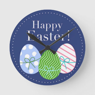 Reloj Redondo Mediano Huevos felices de Pascua