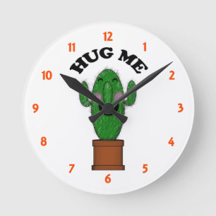 Reloj Redondo Mediano Hug Me Cactus