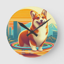 Reloj Redondo Mediano Hula Hooping Corgi