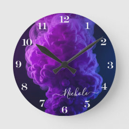 Reloj Redondo Mediano Humareda púrpura personalizada 