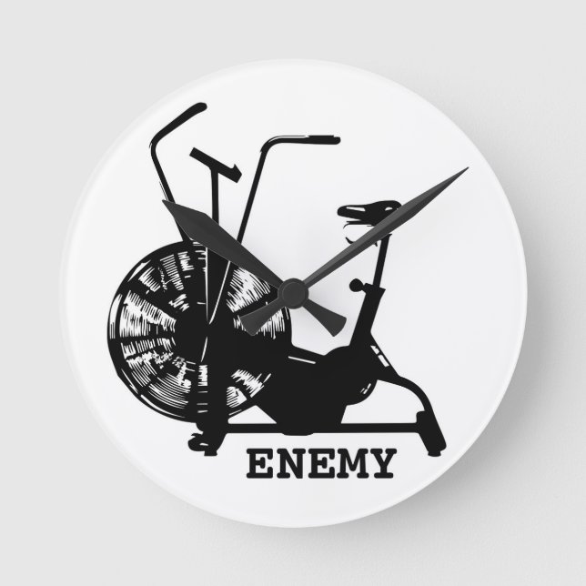 Reloj Redondo Mediano Humor de gimnasio blanco negro entrenamiento diver (Anverso)