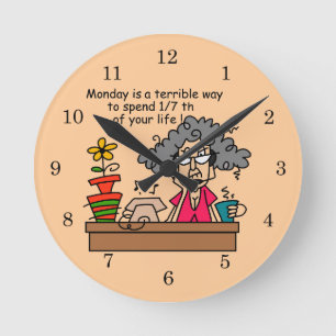 Reloj Redondo Mediano Humor de los lunes