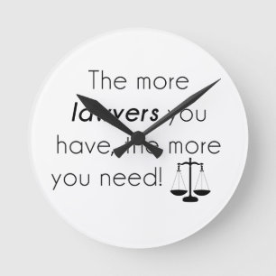 Reloj Redondo Mediano Humor del abogado