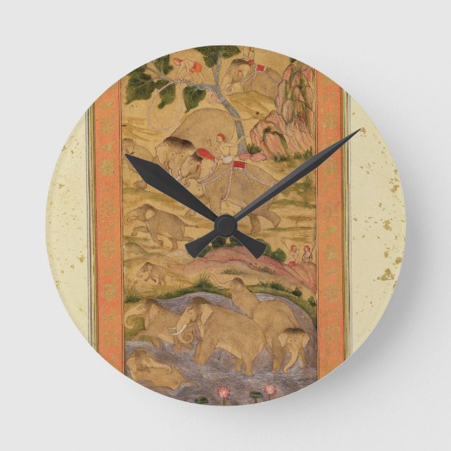 Reloj Redondo Mediano Hunters Capturing Elephants, from the Large Clive (Anverso)
