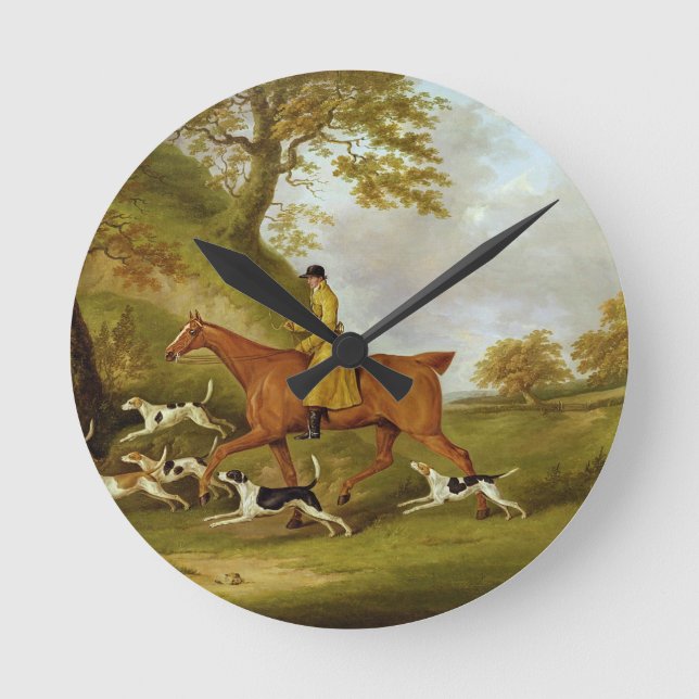 Reloj Redondo Mediano Huntsman y perros, 1809 (aceite en lona) (Anverso)