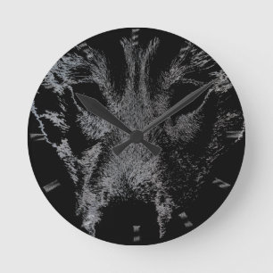 Reloj Redondo Mediano Husky Clock Gifts Decor Wolf Dog Wall Clock