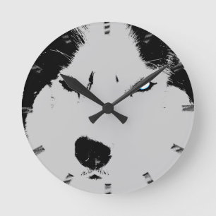Reloj Redondo Mediano Husky Clock Wolf Husky Sled Dog Wall Clock