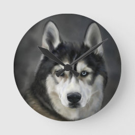 Reloj Redondo Mediano Husky Dog Big Dog Animal Mascota