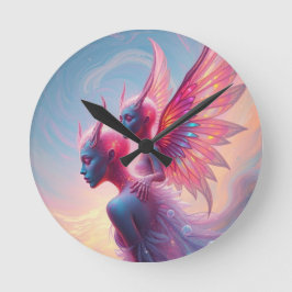 Reloj Redondo Mediano Hüterinnen des Himmels – Elara & Vireya