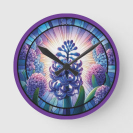 Reloj Redondo Mediano Hyacinth Sained Glass Art