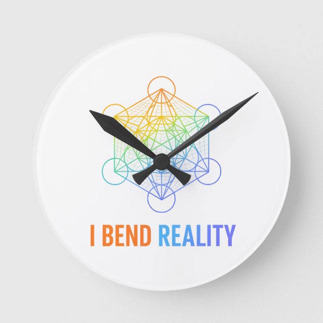Reloj Redondo Mediano I Bend Reality – Sacred Geometry Energy Design (Anverso)