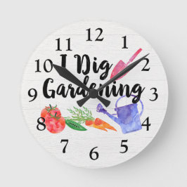 Reloj Redondo Mediano I Dig Gardening Cute Garden Gift Gardener