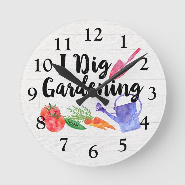 Reloj Redondo Mediano I Dig Gardening Cute Garden Gift Gardener (Anverso)