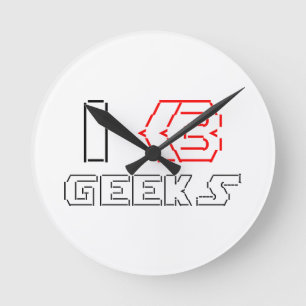 Reloj Redondo Mediano I Heart Geeks ASCII ART