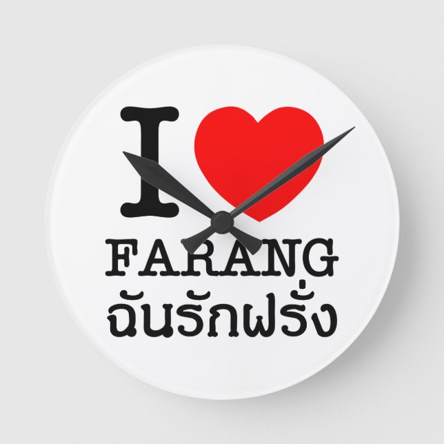 Reloj Redondo Mediano I Heart (Love) Farang (Anverso)