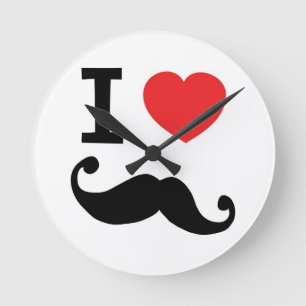 Reloj Redondo Mediano I heart twirly Moustache