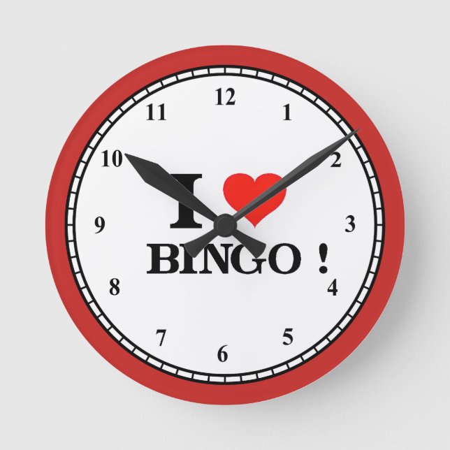 Reloj Redondo Mediano I Love Bingo (Anverso)