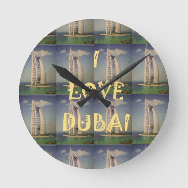 Reloj Redondo Mediano I Love Dubai (Anverso)