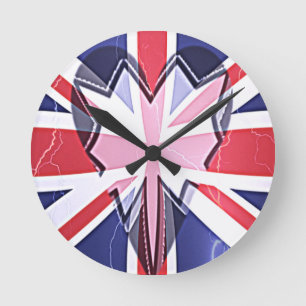Reloj Redondo Mediano "I love UK" Art Print