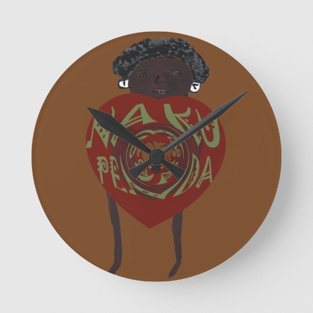 Reloj Redondo Mediano I love You! Nakupenda Sana (Anverso)