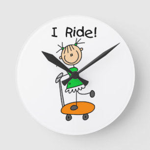 Reloj Redondo Mediano I Ride - Chica en Scooter
