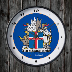 Reloj Redondo Mediano Icelandic Flag, Iceland trendy Home /design