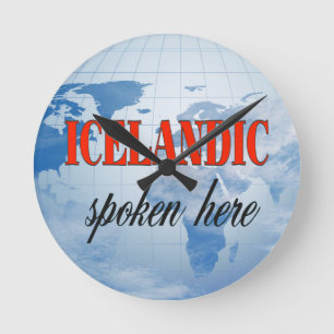 Reloj Redondo Mediano Icelandic spoken here cloudy earth