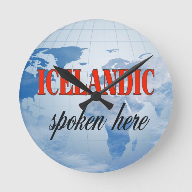 Reloj Redondo Mediano Icelandic spoken here cloudy earth (Anverso)