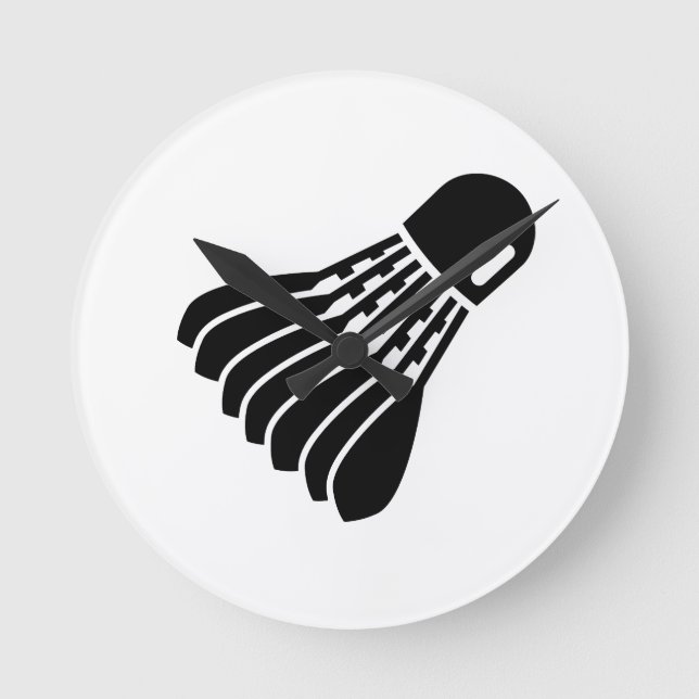 Reloj Redondo Mediano Icono del bádminton (Anverso)