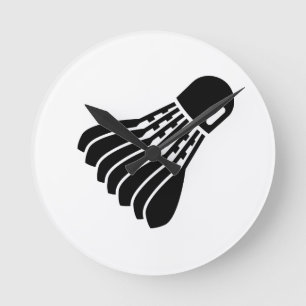 Reloj Redondo Mediano Icono del bádminton