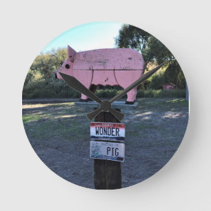 Reloj Redondo Mediano Idaho Wonder Pig, Gracioso