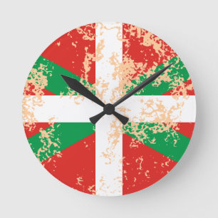 Reloj Redondo Mediano Ikurriña desgastada