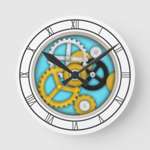 Reloj Redondo Mediano Ilusión mecánica Trompe L'oeil Aqua