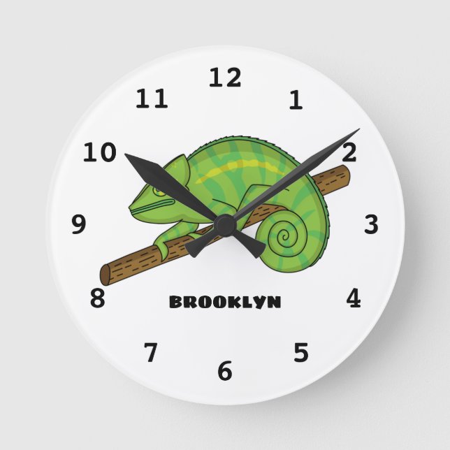Reloj Redondo Mediano Ilustracion Chameleon de Parson (Anverso)
