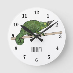 Reloj Redondo Mediano Ilustracion chameleon personalizado de Jackson
