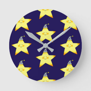 Reloj Redondo Mediano Ilustración de dibujos animados de una estrella do