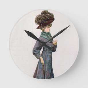 Reloj Redondo Mediano Ilustracion de diseño de moda de las damas de époc