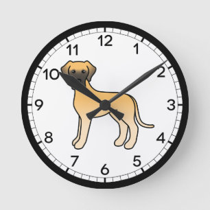 Reloj Redondo Mediano Ilustración de diseño de perro Gran Danés cervato