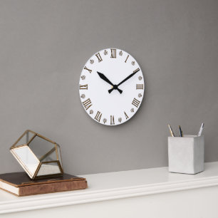 Reloj Redondo Mediano Ilustracion de números numéricos romanos 