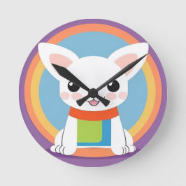 Reloj Redondo Mediano Ilustracion de perro de dibujos animados