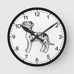 Reloj Redondo Mediano Ilustración de perro de dibujos animados Gran Dané