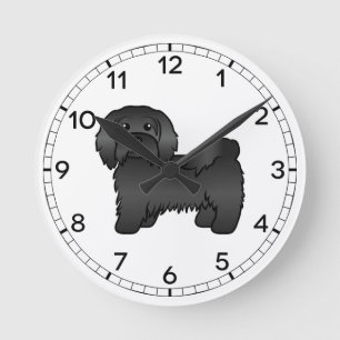 Reloj Redondo Mediano Ilustración de perro de dibujos animados Havanés n