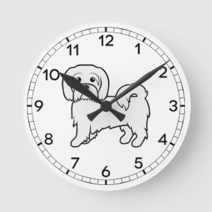 Reloj Redondo Mediano Ilustración de perro de dibujos animados lindo Cot