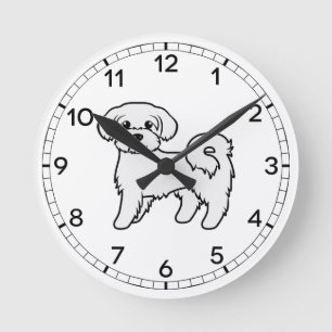 Reloj Redondo Mediano Ilustración de perro de dibujos animados lindo mal
