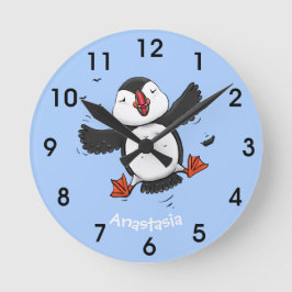 Reloj Redondo Mediano ilustracion de personalizado azul de féretro muy f