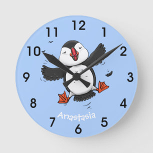 Reloj Redondo Mediano ilustracion de personalizado azul de féretro muy f
